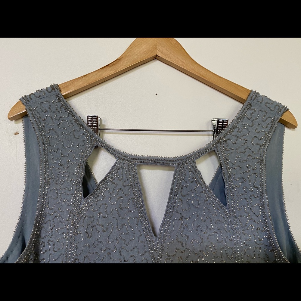 Topshop beaded grey top